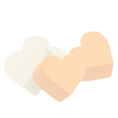 MUCKLILY 4 Stück Herzförmige Make up Schwämme für Frauen Wiederverwendbare Hautfreundliche Kosmetikpuffs Weiche Foundation Blending Schwämme Farbe Zufällig Sanft zur Zufällige Farbe von MUCKLILY