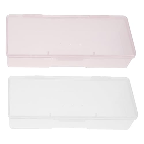 MUCKLILY 4 Stück Nail Tools Box Nagelpflege Aufbewahrungsbox mit Deckel Nagelkunst Organizer Kompakt Tragbar für Nagelzubehör Kosmetik und Zuhause Büro von MUCKLILY