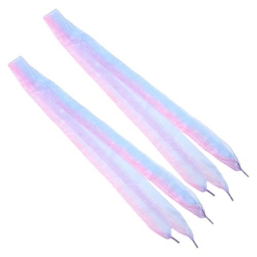 MUCKLILY 4 Stück Organza Schnürsenkel Flachband Schneegarn Laces mit Modischem Farbverlauf Strapazierfähig Leicht Verstellbar für Damen Sneaker Sportschuhe Hochzeitsschuh-bänder von MUCKLILY