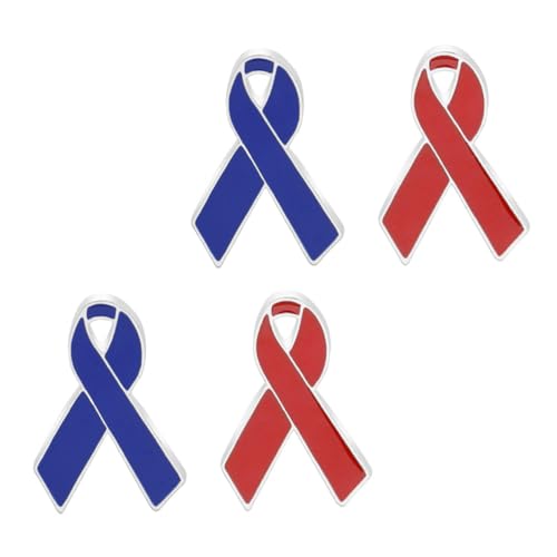 MUCKLILY 4 Stück Ribbon Brustbrosche aus Langlebiger Legierung Symbol für Welt aids tag Robuste Anstecknadeln für Damen Modische Awareness broschen für Alltag und Besondere Anlässe von MUCKLILY