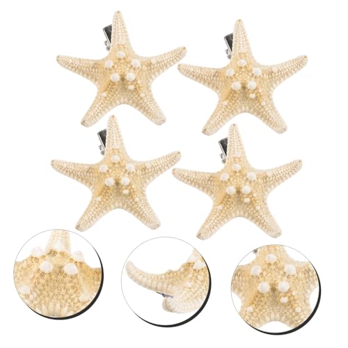MUCKLILY 4 Stück Seestern-Haarnadel Haarzubehör für Mädchen Strandhaar Barrettes für Frauen irregulär süße Seesternhaarklammern Haar -Accessoires für Meerjungfrau Party Zufällige Farbe von MUCKLILY
