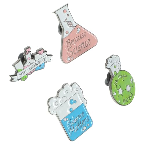 MUCKLILY 4 Stück Teiliges Chemie broschen Legierung Kreative Emaille anstecker Dekorative Pins für Kleidung Rucksäcke Jacken Hüte Langlebig Sicher Einzigartiges Wissenschaftsdesign von MUCKLILY