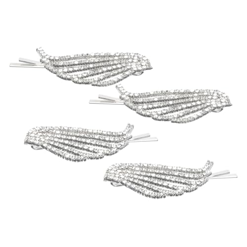 MUCKLILY 4 Stück Teiliges Flügel haarspangen mit Funkelnden Strasssteinen Silberne All match Haarklammern für Damen und Mädchen Einzigartiges Design für Vielseitige Frisuren und Festliche von MUCKLILY