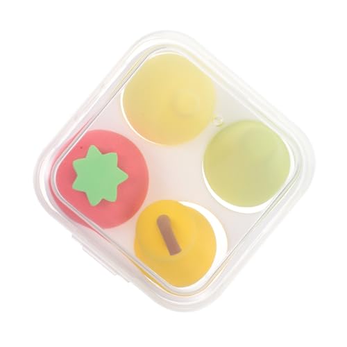 MUCKLILY 4 Stück Teiliges Make up Schwamm Kleine Foundation Schwämme für Flüssiges und Puder make up Weiche Beauty Blending Schwämme mit Praktischer Aufbewahrungsbox für Mädchen und Frauen von MUCKLILY