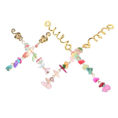 MUCKLILY 4 Stück Teiliges Piraten Haarschmuck Dreadlocks Accessoires Braiding Hair Pendants Ethno Stil Haarringe für Frauen Einfache Anwendung Robust und Vielseitig für Zöpfe und von MUCKLILY