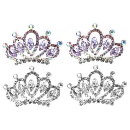MUCKLILY 4 Stück Teiliges Strass Haarkamm Kleine Tiara Haarschmuck für Braut Blumenmädchen Hochzeit Fest Stilvolle Haarspangen Zubehör von MUCKLILY