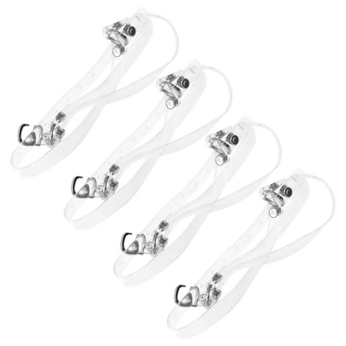 MUCKLILY 4 Stück Teiliges Transparente Fersenriemen für High Heels Abnehmbare Elastische Knöchelriemen mit Fixierband Rutschfeste Schuhbänder für Damen Stabiler Halt und Komfortabler Sitz von MUCKLILY