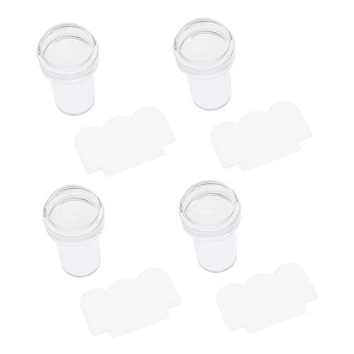 MUCKLILY 4 Stück Transparentes Silikon Nagelstempel Mit Schabern Manikürestempel Werkzeug Für Selbstgemacht Nageldesign Für Anfänger Und Profis Nagelkunst Stempel Für Kreative von MUCKLILY