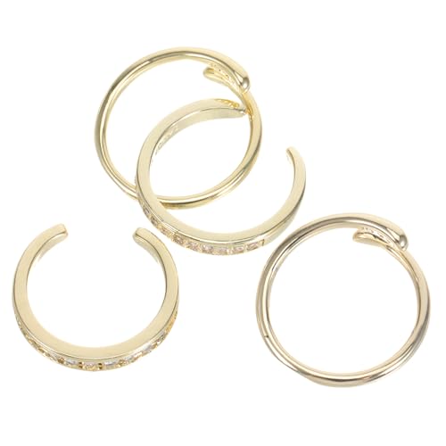 MUCKLILY 4 Stück Verstellbare Offene Fußringe mit Funkelnden Strasssteinen Leichte Strand-zehenschmuck für Damen Sommerliche Boho-optik Individuell Anpassbar für Bequemen Sitz von MUCKLILY