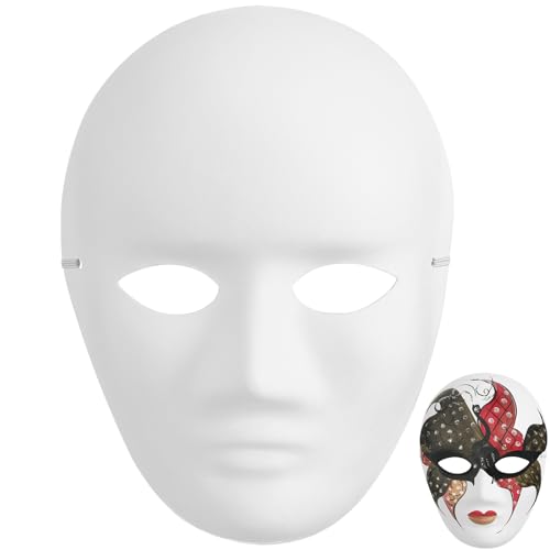 MUCKLILY 4 Stück Weiße Vollgesichtsmaske Halloween-diy-maske Fuchs Cosplay-masken Weiße Vollmaske Leere Vollgesichtsmasken Masken Verkleiden Handbemalte Papier Venedig Kind Weißer Embryo von MUCKLILY