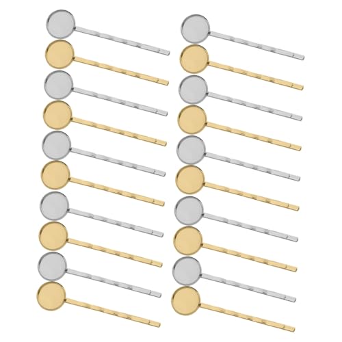 MUCKLILY 40 Stück Teiliges DIY Haarklammer aus Kupfer Runde Basisplatte Stilvolle Haarspangen für Damen Leichte Langlebige Bobby Pins Vielseitig für Haarschmuck und von MUCKLILY