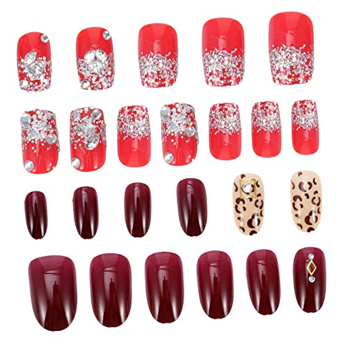 MUCKLILY 48stücke Weihnachten Nail Art Sticker Für Künstliche Nägel Mit Bohrer Full Cover Maniküre-patches Für Frauen von MUCKLILY