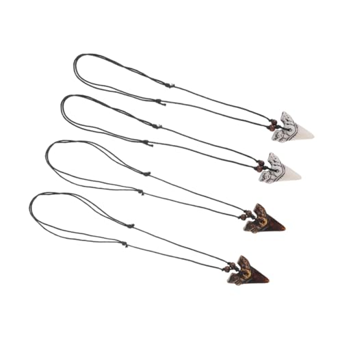 MUCKLILY Haifischzahn Halskette 4 Stück für Männer Surfer Schmuck Strand Choker mit Zahn Anhänger Robustem Material Accessoire für Ozeanliebhaber MUCKLILY Haifischzahn Halskette 4 Stück für Männer Surfer Schmuck Strand Choker mit Zahn Anhänger Robustem Material Accessoire für Ozeanliebhaber von MUCKLILY