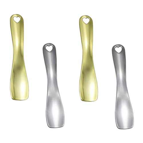 MUCKLILY 4stücke Kosmetische Spatel Für Gesichtscreme Und Augencreme Hochwertige Make-up Löffel Aus Zinklegierung Für Hygienisches Auftragen Und Leicht Zu Reinigen Tragbar Und Kompakt von MUCKLILY