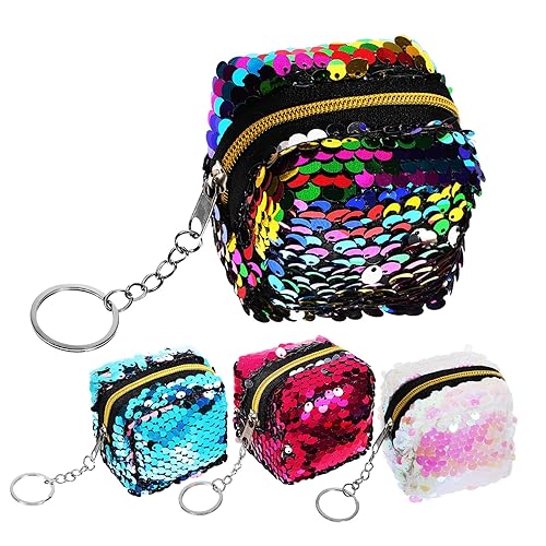 MUCKLILY 4Stücke Münzbeutel mit Wendepailletten Mini Geldbörsen mit Reißverschluss für Reisen von MUCKLILY