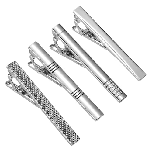 MUCKLILY 4Stücke Teiliges Krawattenklammer Set Minimalistische Herren Krawattennadel für Anzug Formelle Anlässe Robuste Langlebige Krawattenclips mit Starkem Federmechanismus MUCKLILY 4Stücke Teiliges Krawattenklammer Set Minimalistische Herren Krawattennadel für Anzug Formelle Anlässe Robuste Langlebige Krawattenclips mit Starkem Federmechanismus von MUCKLILY