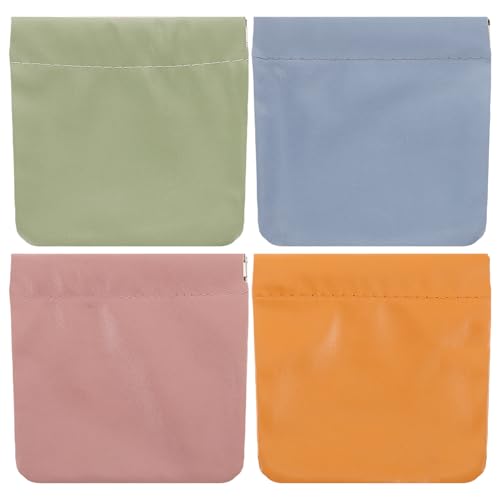 MUCKLILY 4stücke Mini-Lippenstift-Aufbewahrungstasche Mit Druckknopfverschluss Kleine Make-up-Tasche Für Handtasche Münztäschchen Aus Pu-Material Organizer-Tasche Für Make-up Und von MUCKLILY