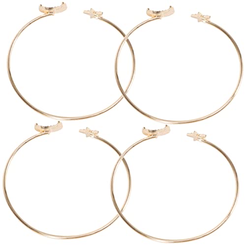 MUCKLILY 4stücke Mond Stern Armreif Armband Manschette Armreif Verstellbar Öffnung Handgelenk Schmuck von MUCKLILY