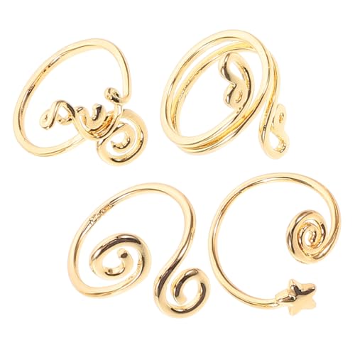 MUCKLILY 4stücke Teiliges Zehenring-set Für Damen Verstellbar Mit Zirkonia Strand-fußschmuck in Goldenen Designs von MUCKLILY
