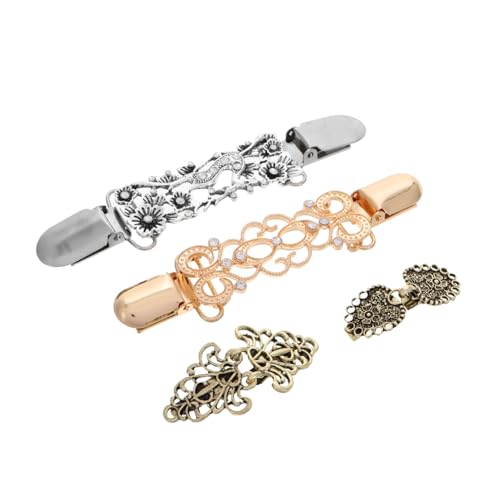 MUCKLILY 4stücke Pullover-clips Für Damen Schalverschlüsse Retro-strickjacken-kragen-clips Pullover-verschlüsse Hemd-schals-clips von MUCKLILY