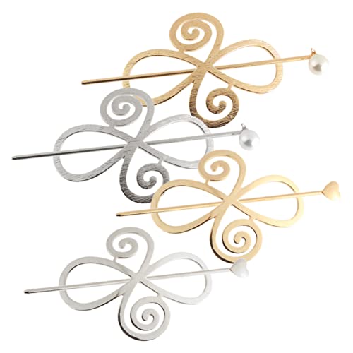 MUCKLILY 4sätze Haarstab-clip Als Haarspange Mit Stab Für Damen Für Hochsteckfrisur Haarknoten-accessoires Für Party Und Alltag von MUCKLILY