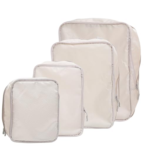 MUCKLILY 4stücke Packtaschen Mit Kompression Für Reisen Packwürfel Aus Mesh Für Koffer Reissverschluss-Organizer Packtaschen Zum Aufhängen Für Reisen Kompressionspackwürfel Für von MUCKLILY