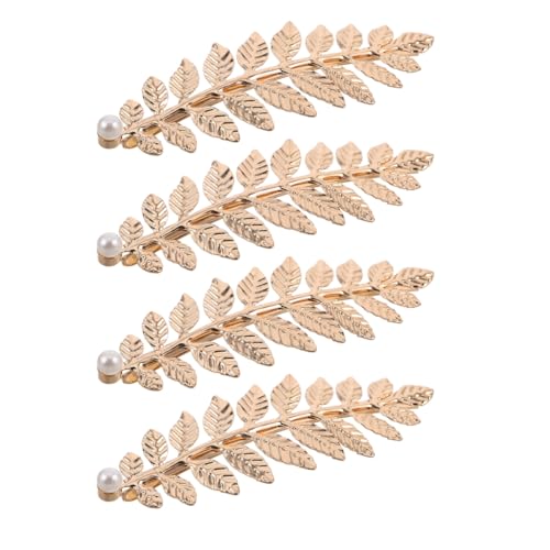 MUCKLILY 4stücke Perlenblatt-haarspangen Aus Metall Für Brautjungfern Und Frauen Vintage-haarschmuck Für Hochzeiten Und Besondere Anlässe Mit Haarnadeln Für Festen Halt von MUCKLILY