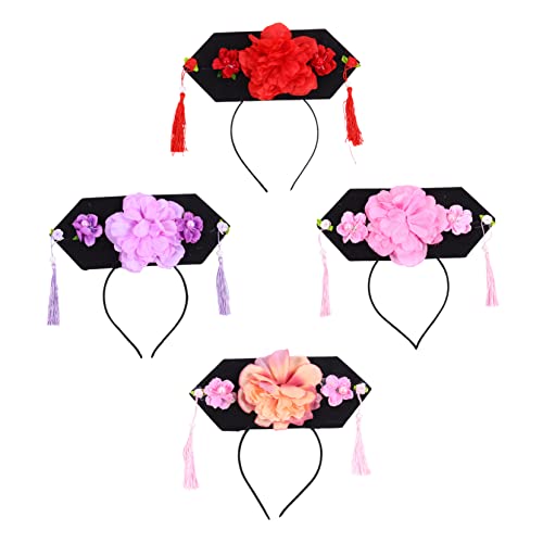 MUCKLILY 4stücke Retro-haarschmuck Mit Quasten Maskenkopfbedeckungen Performance-kopfbedeckungen Dekoratives Haar Für Kostüme Und Feste Im Chinesischen Stil von MUCKLILY
