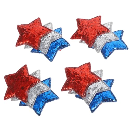MUCKLILY 4stücke Stern-haarspangen Glitzernde Haarnadeln Für Unabhängigkeitstag Fest Tag Der Arbeit Party-zubehör Patriotische Haaraccessoires Für Damen von MUCKLILY