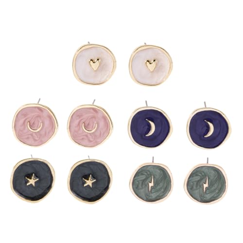 MUCKLILY 5 Paare Damen Ohrstecker Herz Mond Stern Ohrschmuck Modisch Langlebig Vielseitig für Party Hochzeit Alltag in Blau Grün MUCKLILY 5 Paare Damen Ohrstecker Herz Mond Stern Ohrschmuck Modisch Langlebig Vielseitig für Party Hochzeit Alltag in Blau Grün von MUCKLILY