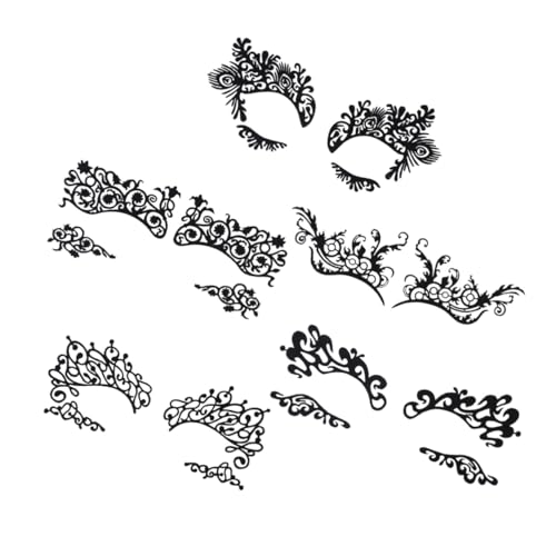 MUCKLILY 5 Paare Spitzen eyeliner aufkleber Selbstklebend Temporäre Augen tattoos mit Spitze Muster für Damen Cosplay Maskenball Festival Make up Zubehör von MUCKLILY
