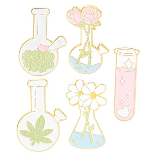 MUCKLILY 5 Stck Teiliges Cartoon Wissenschaft Mini laborflasche Anstecknadeln Kreative Lapel Pins für Kleidung Taschen und Jacken Einzigartige Broschen mit Lebendigem Design Vielseitige von MUCKLILY