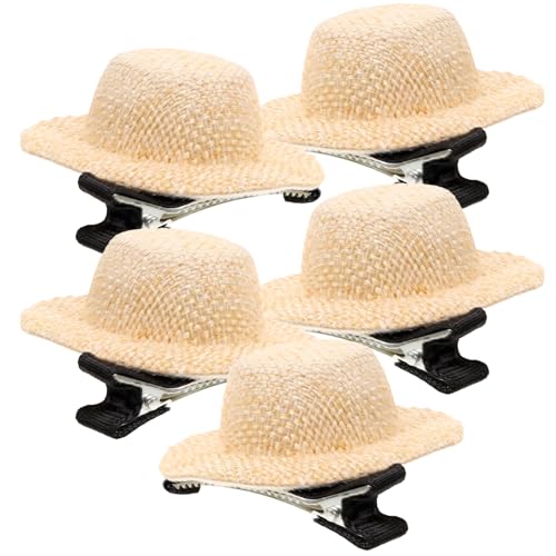 MUCKLILY 5 Stck Teiliges Mini hut Haarspangen aus Metall und Stoff Leichte Niedliche Haarschmuck Clips für Zartes Haar von Mädchen Geeignet für Geburtstags Festtagsfrisuren von MUCKLILY