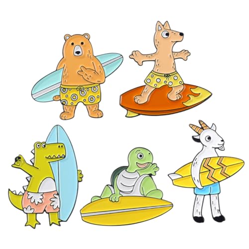 MUCKLILY 5 Stück Cartoon Tier Broschen Damen Anstecknadeln aus Langlebiger Legierung Bunte Emaille Pins für Kleidung Rucksack Hut Kompakt Vielseitig als Geschenk Geeignet von MUCKLILY