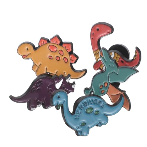 MUCKLILY 5 Stück Dinosaurier Emaille Broschen Bunte Tier Anstecknadeln für Kleidung Rucksack Mädchen Damen Modische Pins Niedliche Cartoon broschen von MUCKLILY