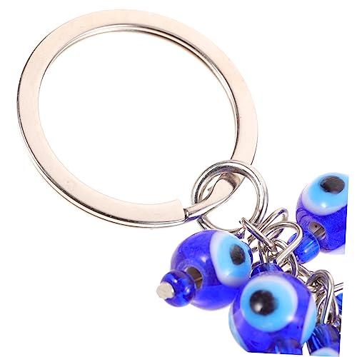 MUCKLILY 5 Stück Evil Eye Schlüsselanhänger aus Handgefertigtem Glasperlen Design Kreatives Blaues Auge Schmuckstück Robustes Schlüsselbund Zubehör für Taschen und Schlüssel von MUCKLILY