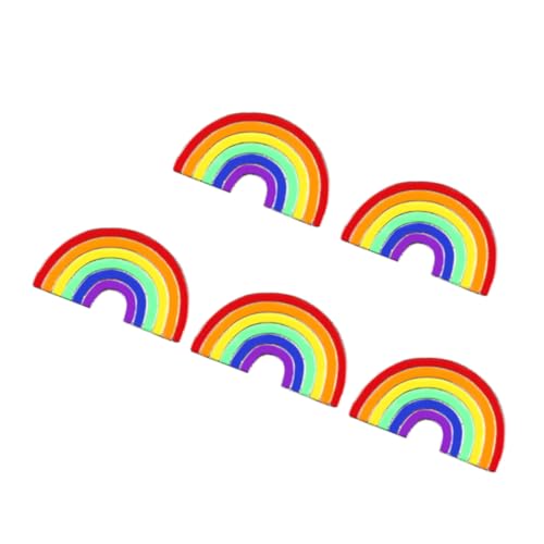 MUCKLILY 5 Stück Regenbogen Broschen Lgbtq Anstecknadeln für Kleidung Eleganter Brustschmuck mit Öltropfen design Vielseitig für Anzüge Pullover Taschen für Pride Partys und Alltag von MUCKLILY