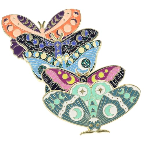 MUCKLILY 5 Stück Schmetterling Broschen aus Emaille Metall Legierung Bunte Insekten Anstecknadeln für Kleidung Rucksäcke Hüte Modische Schmuck Pins für Mädchen und Damen von MUCKLILY