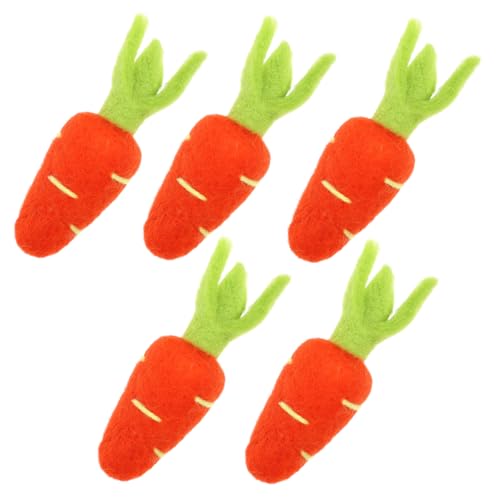 MUCKLILY 5 Stück Teiliges DIY Wollfilz Karotten Ornamente Bunte Haarschmuck Deko Filzmaterial für Broschen Haarspangen Kopfbedeckungen Kreatives Bastelzubehör für Handarbeiten von MUCKLILY