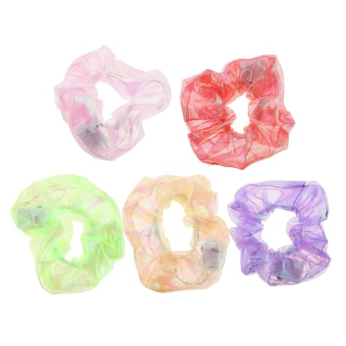 MUCKLILY 5 Stück Teiliges LED Leuchtendes Haargummi Farbwechselnde The dark Haarschleifen für Frauen Mädchen Verstellbare Lichtmodi Neon Party Zubehör für Halloween Rave Karneval von MUCKLILY