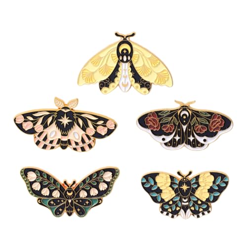MUCKLILY 5 Stück Teiliges Schmetterling Emaille Broschen Set aus Langlebiger Legierung Elegante Retro Anstecknadeln für Kleidung Hüte Taschen Schals Modischer Schmuck für Damen und Mädchen von MUCKLILY