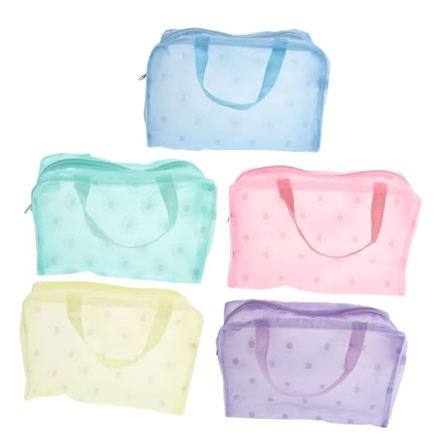 MUCKLILY 5 Stück Teiliges Wasserdichtes Kosmetik Toilettenartikel Reißverschluss Multifunktionale Schminktaschen für Reisen und Bad Bunte PVC aufbewahrungsbeutel für Frauen Praktische von MUCKLILY