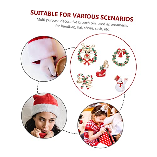 MUCKLILY 5stücke Weihnachtsbrosche Aus Legierung Partybroschen Mit Cartoon-muster Weihnachtsabzeichen Als Geschenk Für Frauen Und Mädchen von MUCKLILY