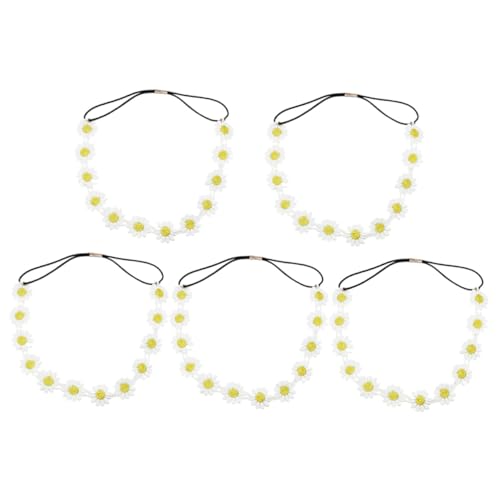 MUCKLILY 5 Stück Teiliges Weißes Blumen Haarband Damen Blumenschmuck Haarschmuck Komfortabel und Modisch für Mädchen und Frauen Geeignet von MUCKLILY