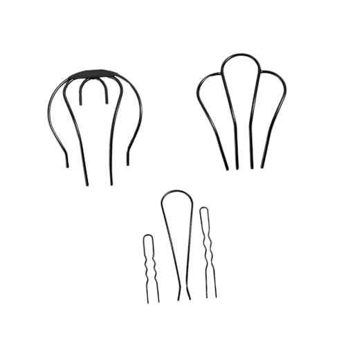 MUCKLILY 5 Stück U förmige Haarklammern aus Langlebigem Metall für Dekorative Hochsteckfrisuren Damen Haarschmuck Schwarz für Alltag Büro Party und Festliche Anlässe von MUCKLILY