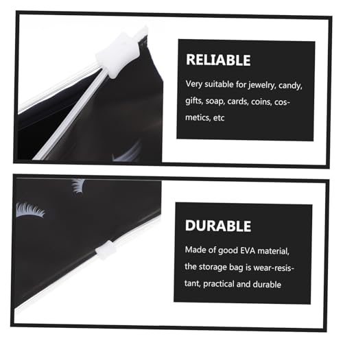 MUCKLILY 50 Stück Kosmetiktaschen mit Wimpern Motiv Langlebige Eva Materialien Reißverschluss Organizer Tragbare Kulturbeutel für Reise und Alltag Multifunktional und Praktisch von MUCKLILY