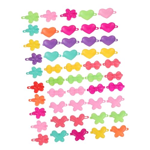 MUCKLILY 50 Stück Teiliges Mädchen Haarspangen Cartoon Haarschmuck Kunststoff Haarklammern Haarschmuck mit Designs Mix Leicht Langlebig Praktisch für Alltag und Party von MUCKLILY