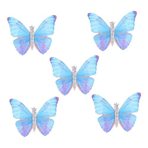MUCKLILY 5 Stück Schmetterlings Haarnadeln für Mädchen Entenschnabel Clip Haarspangen mit Schleife Langlebiges Haarschmuck für Partys und Geburtstage von MUCKLILY