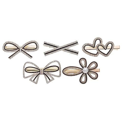 MUCKLILY 5Stücke Teiliges Legierungshaarklammern mit Strass Dekorative Haarspangen für Mädchen Kleine Haarklammern Bunten Designs für Hochzeiten und Festliche Anlässe von MUCKLILY