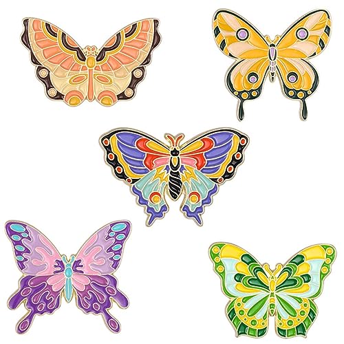 MUCKLILY 5stücke Schmetterling Brosche Aus Emaille Für Damen Anstecknadeln Im Schmetterlingsdesign Schmuck Für Rucksäcke Und Hüte Ästhetische Dekorative Broschen von MUCKLILY